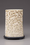 A Cantonese ivory brush pot, bitong