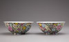 A pair of Chinese millefleurs bowls