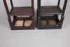 A pair of Chinese hardwood side-tables with marble top