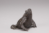 A Japanese bronze figure of a toad