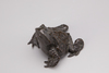 A Japanese bronze figure of a toad