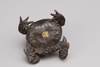 A Japanese bronze figure of a toad