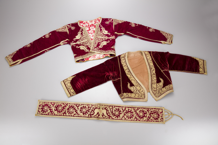 Two Ottoman waistcoats and a belt