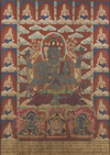 A framed Tibetan Thangka