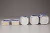 Five Chinese porcelain tea caddies