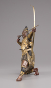 A gilt-bronze figure of a Samurai archer
