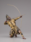 A gilt-bronze figure of a Samurai archer