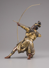 A gilt-bronze figure of a Samurai archer