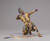 A gilt-bronze figure of a Samurai archer