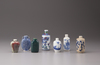 NINE CHINESE PORCELAIN SNUFF BOTTLES,19TH CENTURY