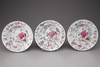 Three famille rose plates