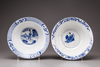 Two Chinese blue and white Klapmuts bowls