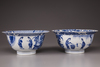 Two Chinese blue and white Klapmuts bowls