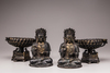 A pair of Chinese bronze buddha's