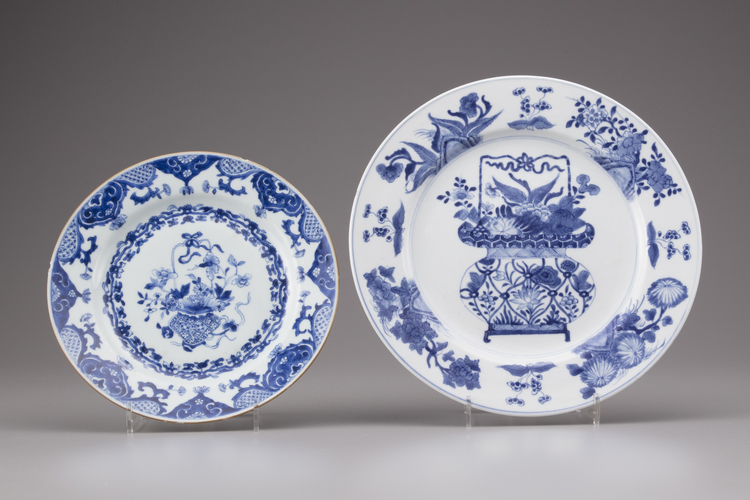 Two blue and white porcelain plates