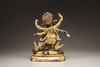 A Sino-Tibetan gilt-bronze six-armed Mahakala