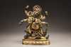 A Sino-Tibetan gilt-bronze six-armed Mahakala