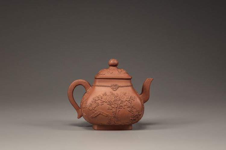 A Yixing 'appliqué-decorated' teapot