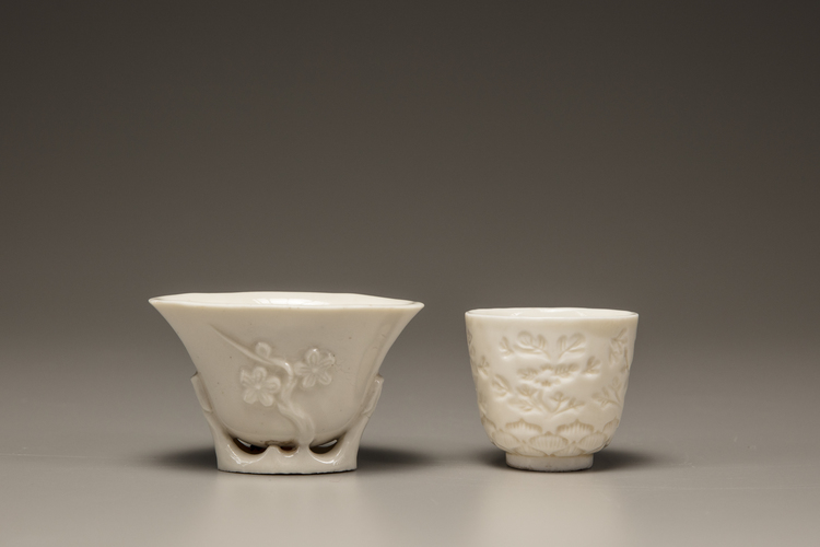 Two Dehua white-glazed cups