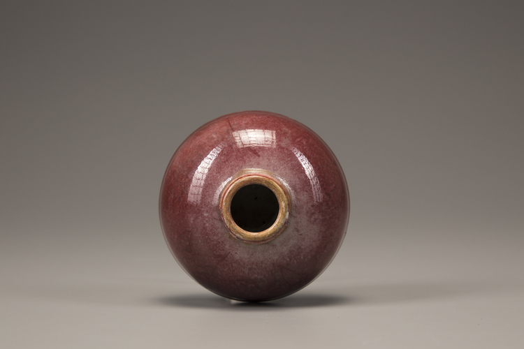 A peach bloom-glazed beehive water pot