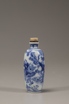 A blue and white 'foreign tribute bearers' snuff bottle