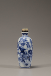 A blue and white 'foreign tribute bearers' snuff bottle