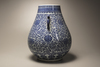 A large blue and white 'lotus' hu vase