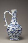 A blue and white ewer