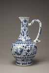 A blue and white ewer