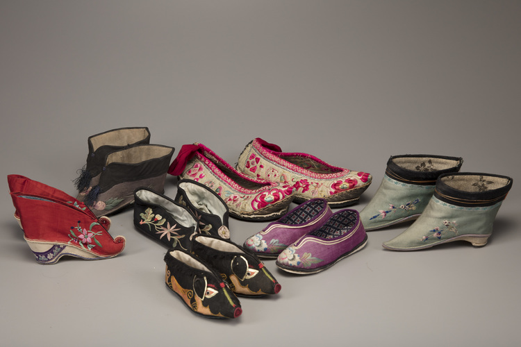 Seven pairs of silk shoes