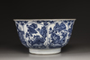 A large blue and white 'floral' bowl