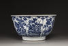 A large blue and white 'floral' bowl