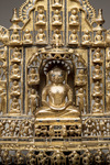 A gilt bronze Jain Tirthankara with silver inlay