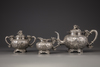 A three-piece export silver tea set