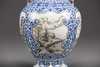 A Chinese blue and white baluster vase