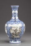 A Chinese blue and white baluster vase