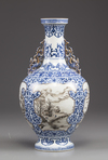 A Chinese blue and white baluster vase