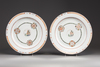 A pair of large Chinese famille verte chargers