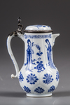 A Chinese blue and white silver-mounted ewer