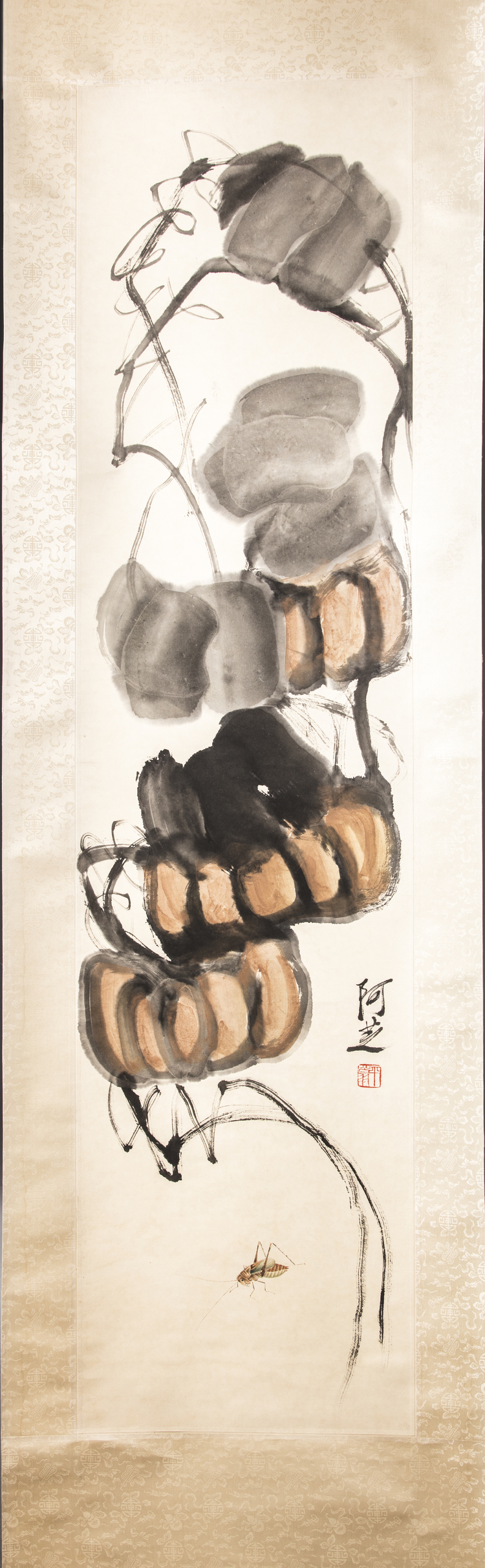 A handscroll Gourd and grasshopper (Qi Bai Shi, 1863-1957)