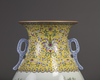 A Chinese yellow-ground famille rose 'boys' pear-shaped vase
