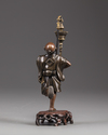 A bronze figure of a samurai