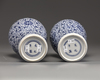 A pair of Chinese blue and white floral vases