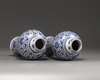 A pair of Chinese blue and white floral vases