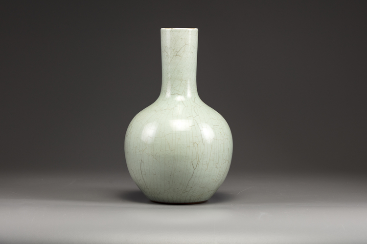 A Chinese celadon and crackle glazed vase