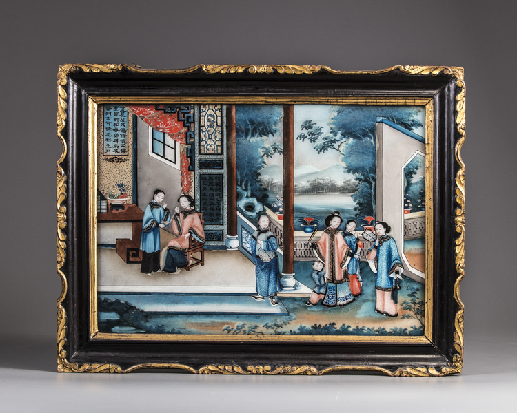 A Chinese reverse-glass painting