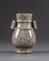 A small Chinese crackle-glazed hu vase