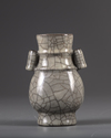 A small Chinese crackle-glazed hu vase
