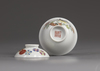A Chinese famille rose 'grasshopper 'bowl and a famille rose 'floral medallion' cover