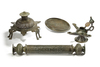 AN ISLAMIC OPENWORK OIL LAMP AND STAND, CENTRAL ASIA, 12TH-13TH CENTURY